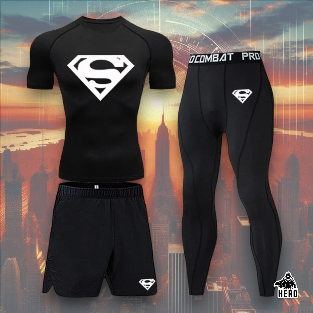 Way Of Hero™ Superman Compression Short Sleeve Suit 3 in 1